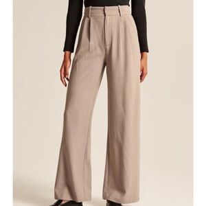 Women's Taupe Wide-Leg Pants